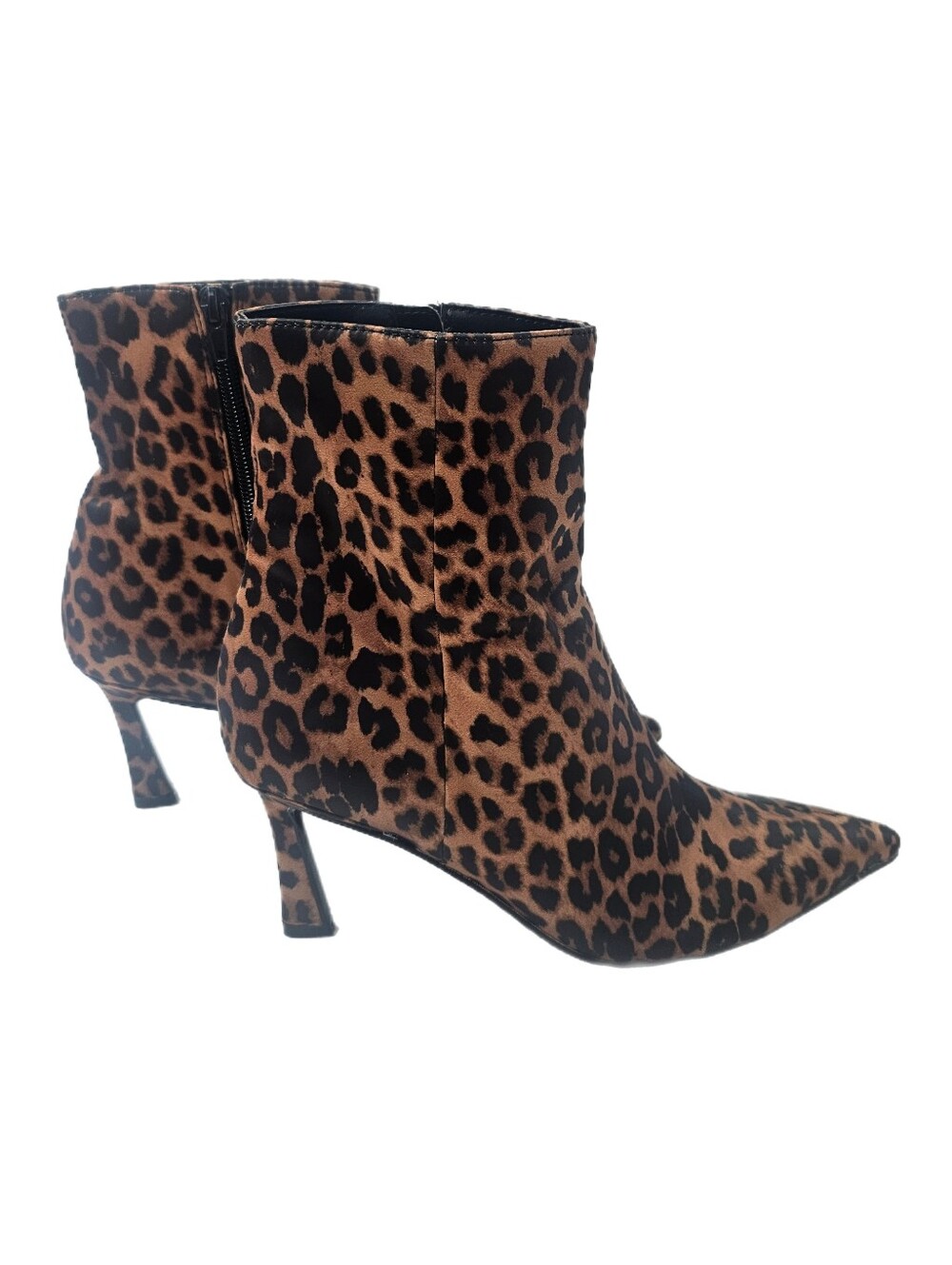 Steve Madden Leena Leopard Print Pointed Toe Stiletto Ankle Booties Sz 8.5 NWOB